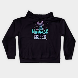 Mermaid Sister Birthday Mermaid Tail Squad Family Matching Kids Hoodie